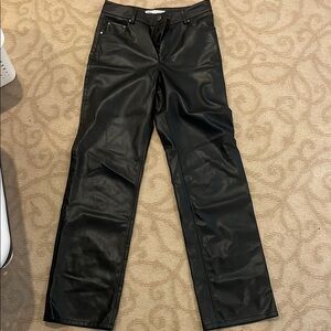 Black Faux Leather Pants